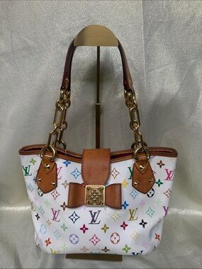 Louis Vuitton Vintage Multicolor Murakami Monogram White Canvas Annie Bag